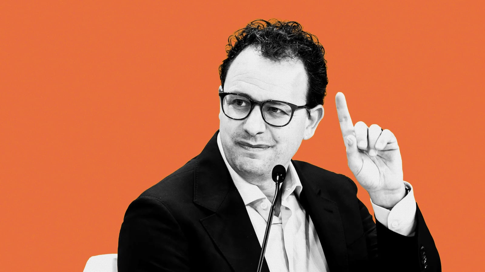 Anthropic CEO Dario Amodei speaking at a press conference